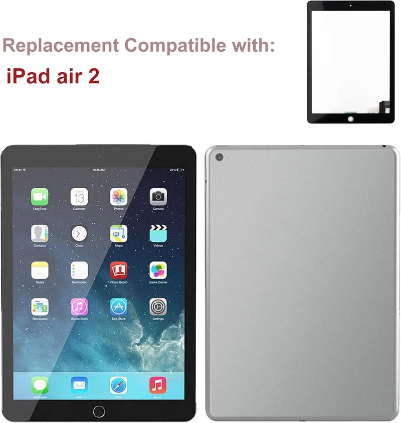 SWARK New Black Touch Screen Digitizer Replacement Compatible with iPad air 2 with OCA Upgraded Repair Kit- No LCD Display - Image 2